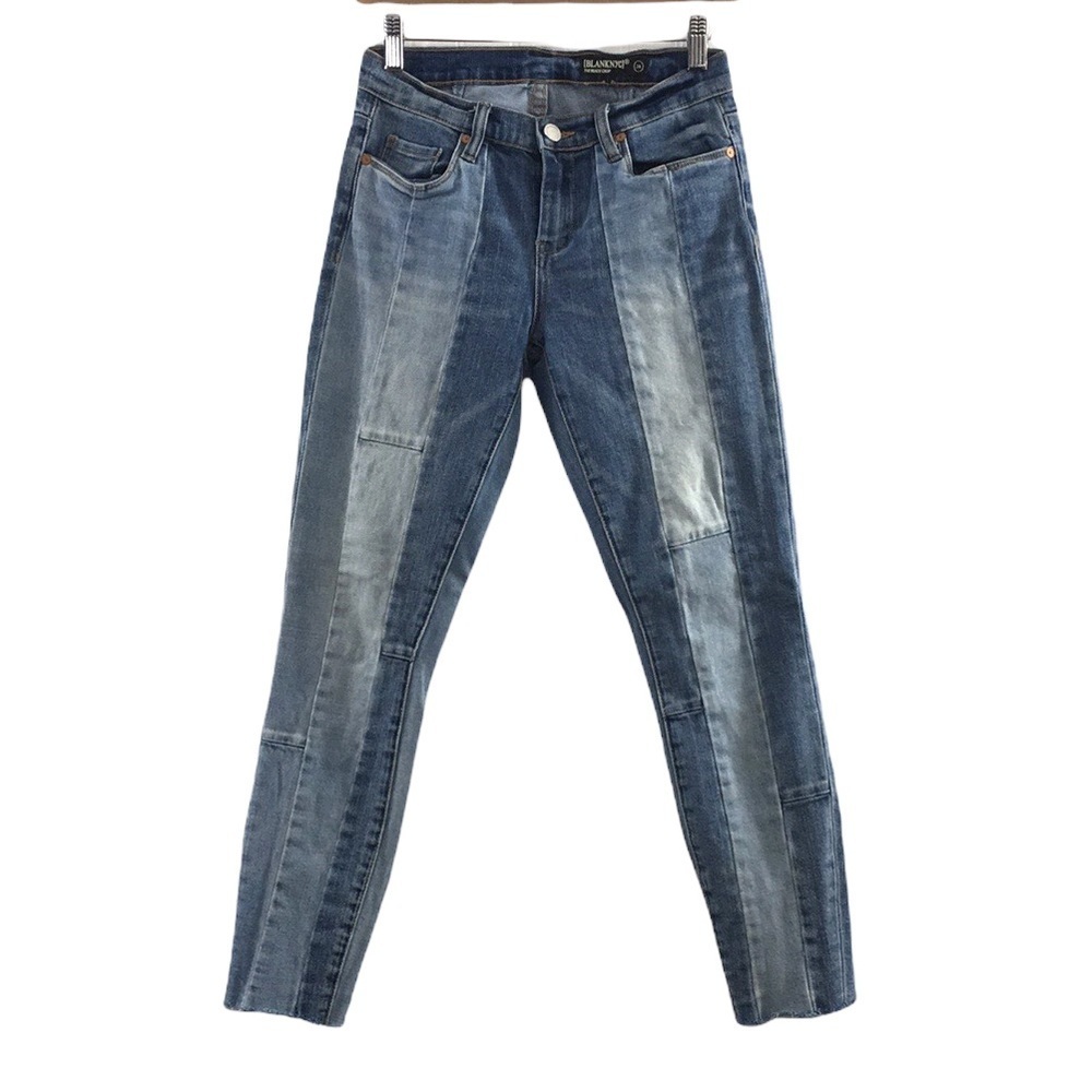 Blank NYC The Reade Crop Midtown Madness Jeans Womens 26 Patchwork Denim